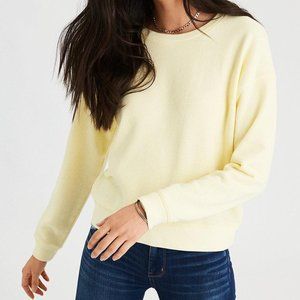 American Eagle Outfitters Pastel Yellow Crew Neck